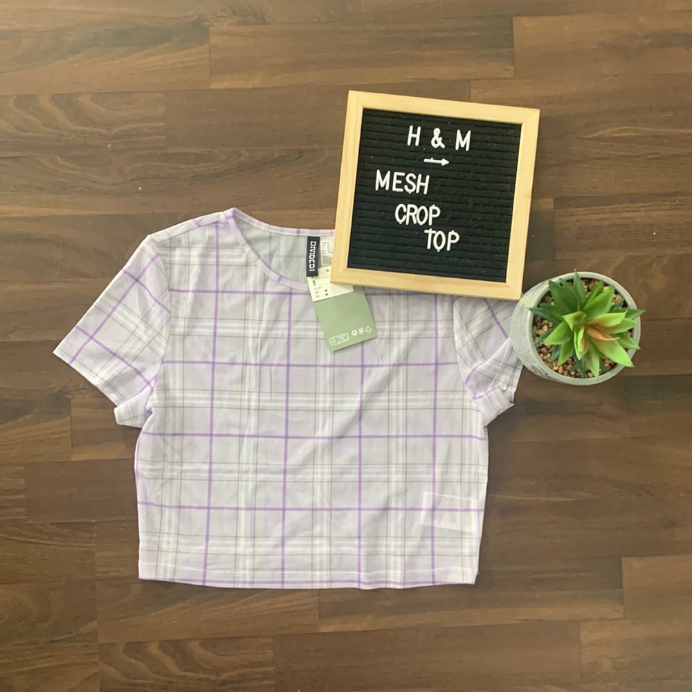 ⭐️3 For 12$⭐️H&M Mesh Purple Crop Top NWT